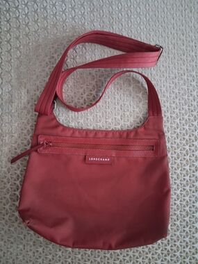 Longchamp red nylon crossbody bag
